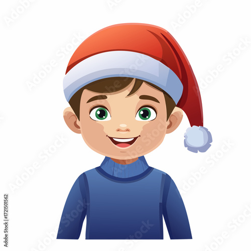 Kleiner Junge mit einer Weihnachtsmütze