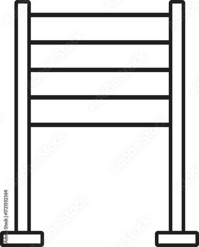 Simple Line Art Icon of a Blank Wooden Signpost, Ready for Custom Text or Information Display, Emphasizing its Empty and Customizable Nature for Various Communication Needs