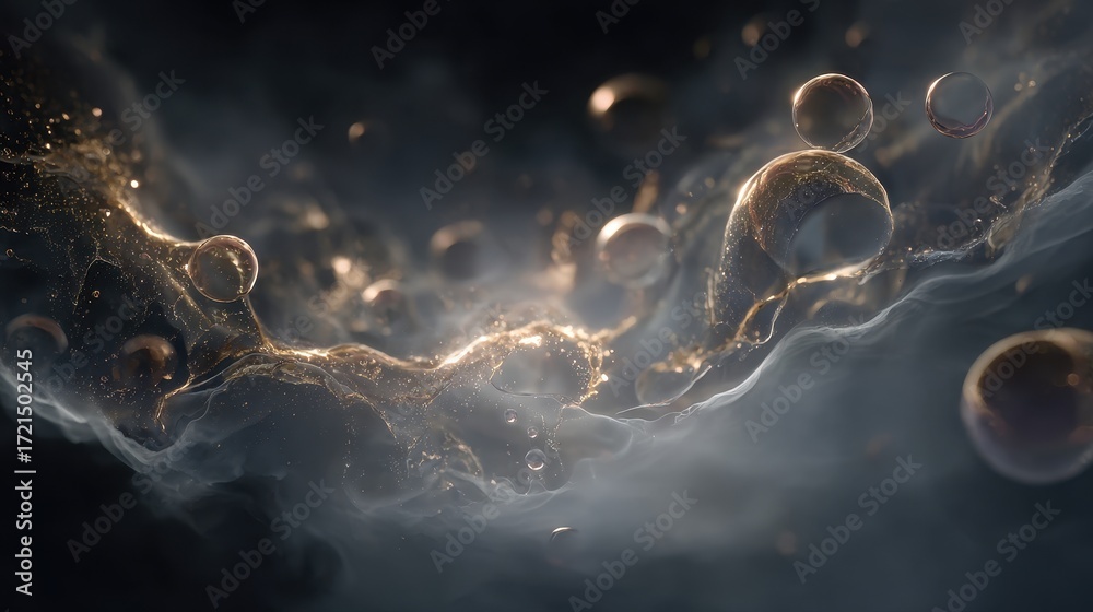 Obraz premium Swirling Endolymph Fluid with Bokeh Effect Captured in Cinematic Style