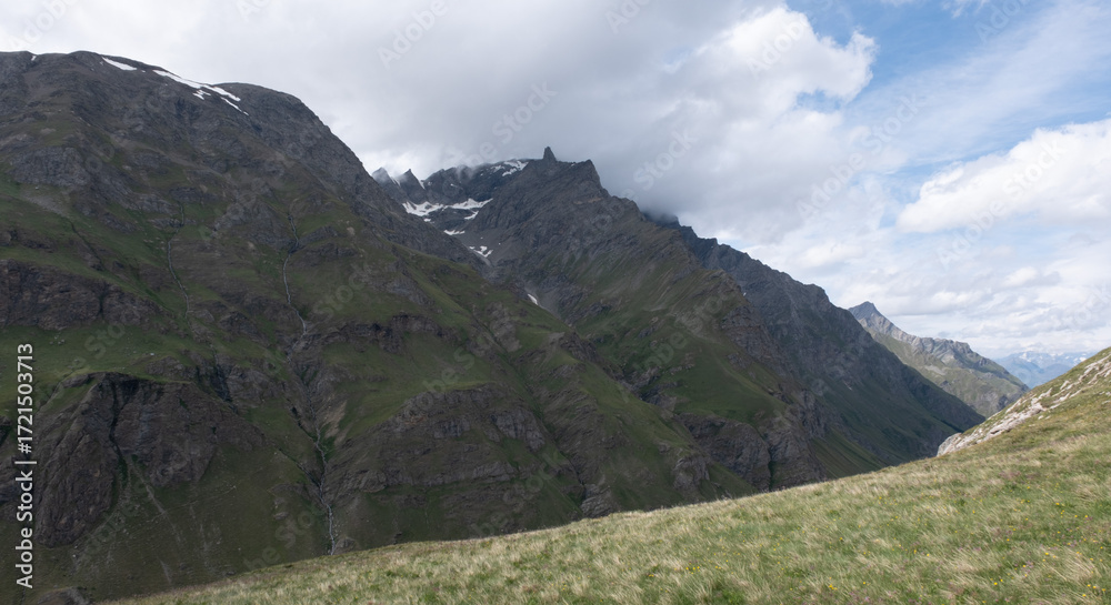 Obraz premium Natural variety found in an Alpine valley. Europe. They were mainly taken in the Gran Paradiso valley, Italy. They were taken during a 7-day hike. From 1800 to 3100 meters altitude. 
