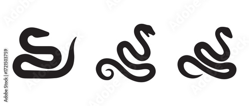Set of snake icons. isolated on white background in vector format.