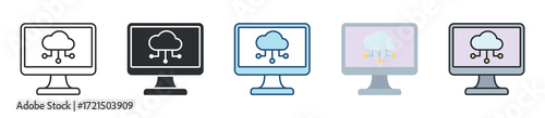 Cloud Computing Icon Set Multiple Style Collection