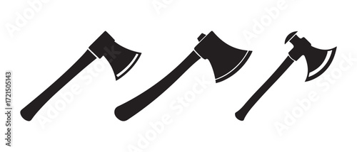 axes icons set. isolated on white background in simple black silhouette design.