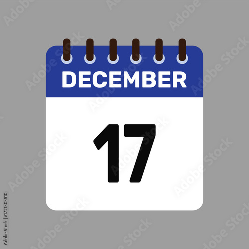 calendar with december 17 icon vector reminder for important deadlines and special events this autumn season