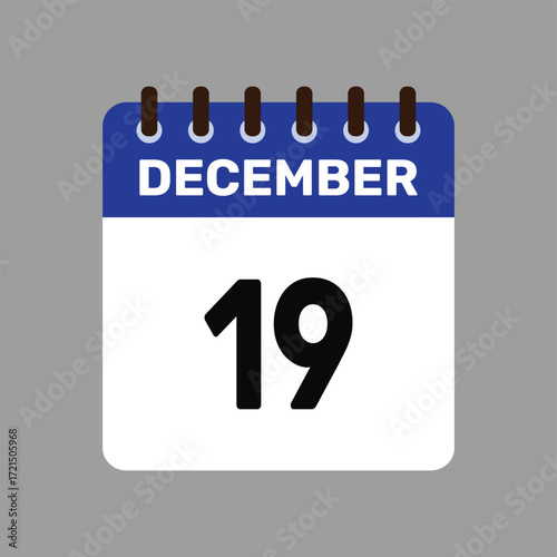 calendar with december 19 icon vector reminder for important deadlines and special events this autumn season