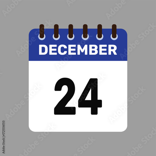 calendar with december 24 icon vector reminder for important deadlines and special events this autumn season