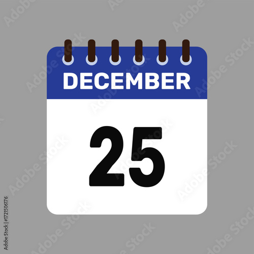 calendar with december 25 icon vector reminder for important deadlines and special events this autumn season