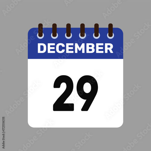 calendar with december 29 icon vector reminder for important deadlines and special events this autumn season