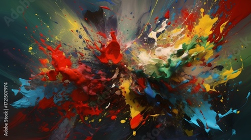 Hyper-detailed abstract background featuring glowing vibrant tones and rich visual texture combining organic forms and gradient overlays to evoke energy aabstract grunge background with paint splashes