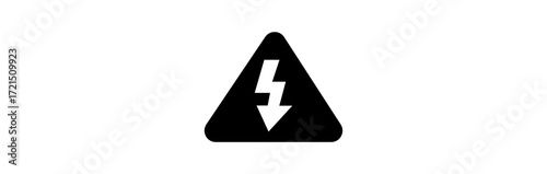 triangular warning sign with a lightning bolt
