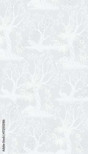Off-white background with white tree 