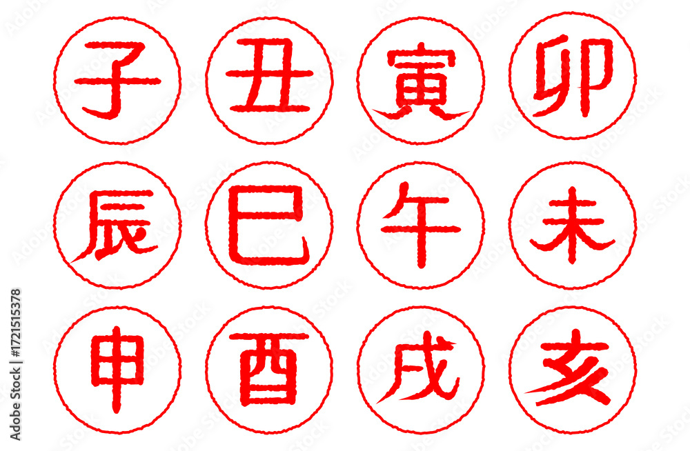 子丑寅卯辰巳午未申酉戌亥」の写真素材 | 9件の無料イラスト画像