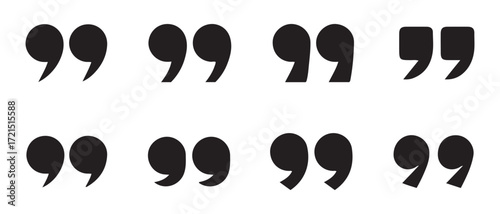 Various quotation mark symbols. isolated on white background for writing and speech.