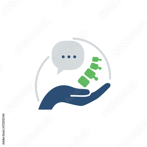A conceptual illustration depicting a supportive hand offering valuable resources and facilitating open communication within a continuous, collaborative process.