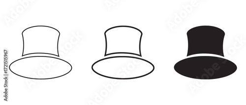 hat icons set. isolated on white background representing elegance and style.