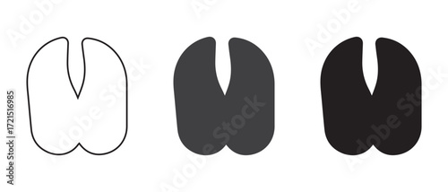 Cow hoof print set. isolated on white background, farm animal track symbol.