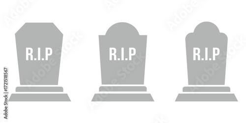 Tombstone icon vector set. vector illustration eps 10