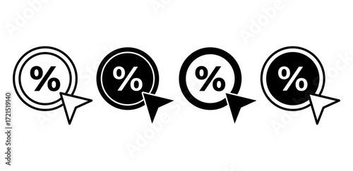Click through rate vector icon. Symbol of email performance, engagement tracking, and campaign interaction.