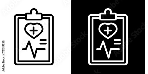 Medical Chart  Icon Set White Style Collection