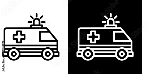 Ambulance  Icon Set White Style Collection