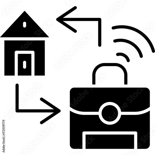 Hybrid Work Icon Vector Element