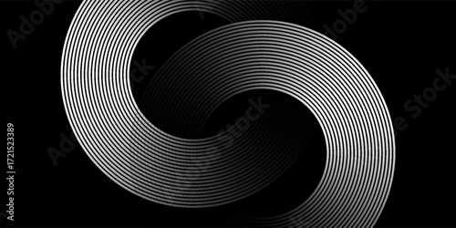Abstract glowing wave lines on black background. Dynamic wave pattern. Modern flowing wavy lines. Futuristic technology concept. Suit for banner, poster, cover, brochure, flyer, website