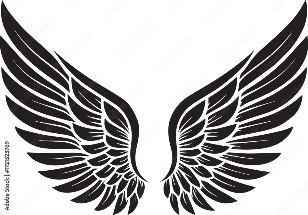 Fototapeta premium black and white wings