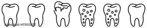 tooth dental problem outline vector icon