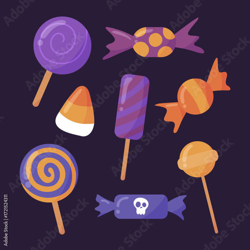 hand drawn halloween candy collection