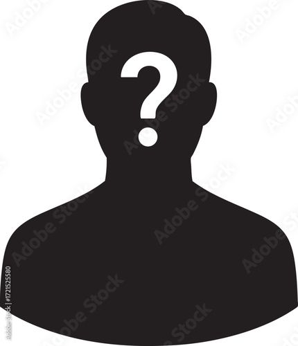 Anonymous person silhouette with question mark