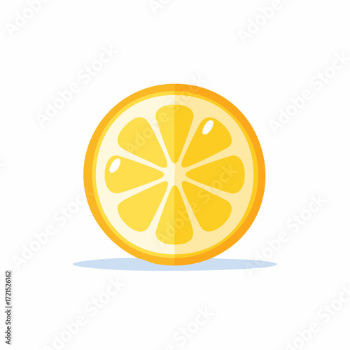 Bright Yellow Lemon Slice Illustration