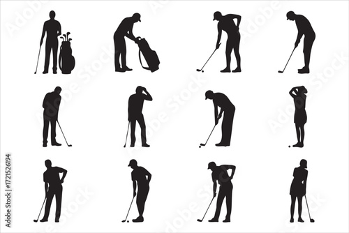 Farm and Garden Work Silhouettes – Rural Worker Vector Graphics Set