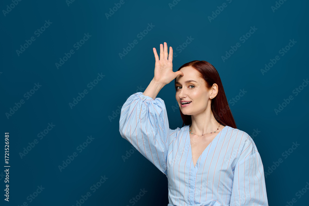 Fototapeta premium Inspiring language teacher shares her passion for sign language with enthusiasm