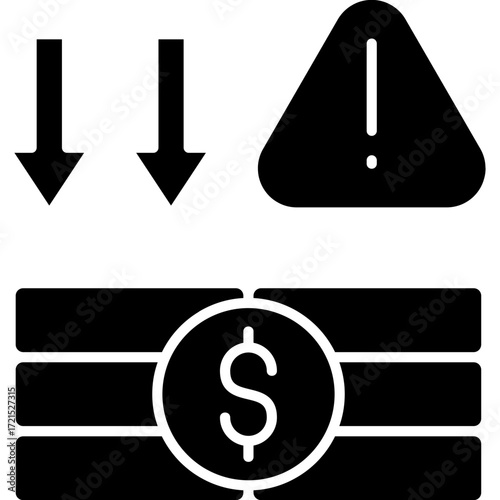 Economic Crisis Icon Vector Element
