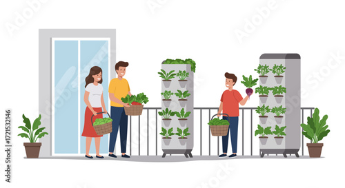 Modern Urban Family Dynamics: Engaging Vector for Contemporary Lifestyle Marketing