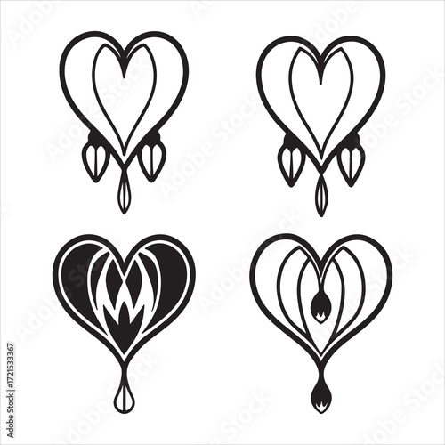 A Romantic and Graceful Bleeding Heart Flower, a Unique Heart Shaped Bloom of the Lamprocapnos Species, a Delicate Shade plant Dripping with Beauty