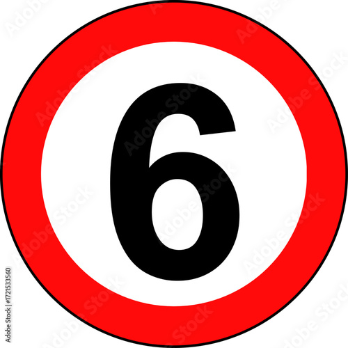 Speed Limit 6 kmh Sign