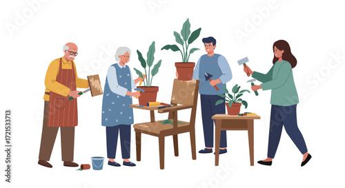 Integrated Business Workflow Solutions: Flat Design for Optimized Operations