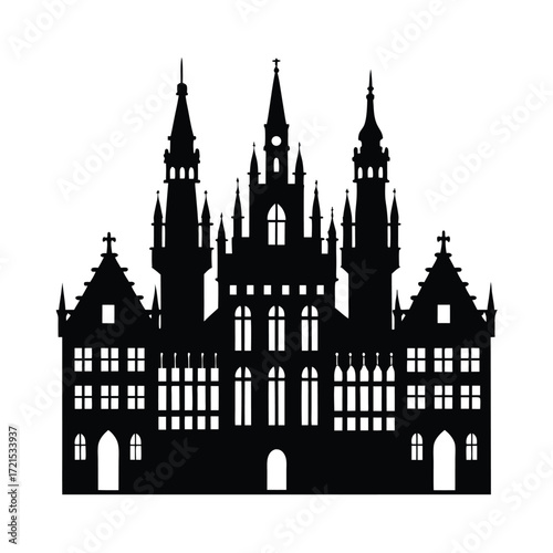 Brussels Grand Place Landmark Silhouette
