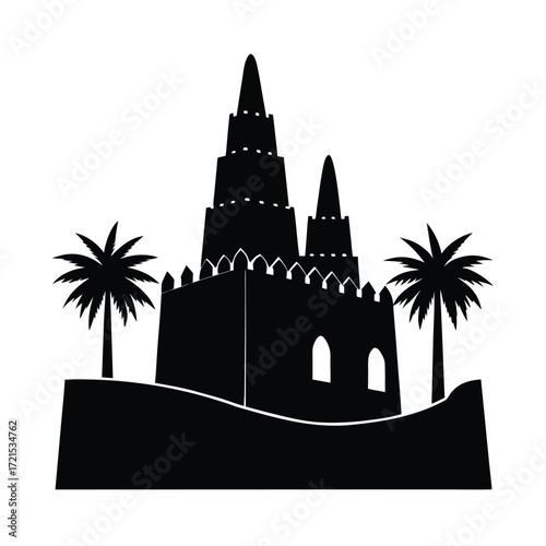 Timbuktu Sankore Mosque Historic Silhouette