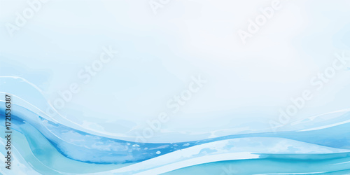 Minimal Aqua Blue Watercolor Wash Background with Subtle Ocean Wave Gradient for Elegant Digital Art Projects