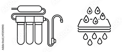 Water filter icon. Drinking water purifier system symbol. Transparent vector