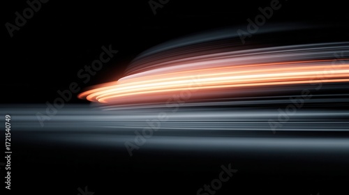 Glowing ellipse in fast motion digital style