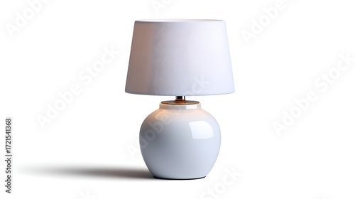 A sleek, contemporary white table lamp with a simple, refined design, adding a touch of modern elegance to any room.
