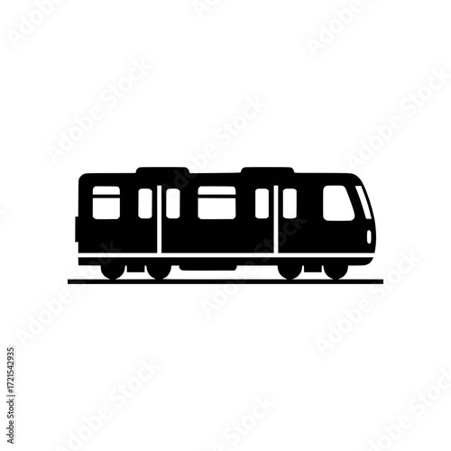 Black and White Train Icon A Simple and Clear Transportation Symbol for Various Uses