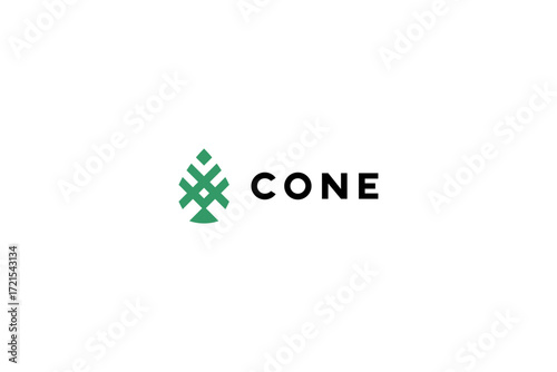 Template logo design solution with simple tree cone image
