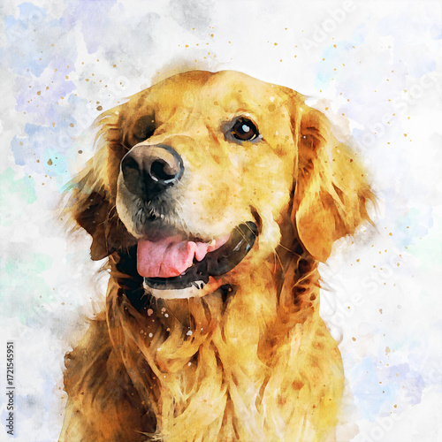 Watercolor Dog Illustration, Cute Hand Painted Pet Portrait, Artistic Animal Art Print
