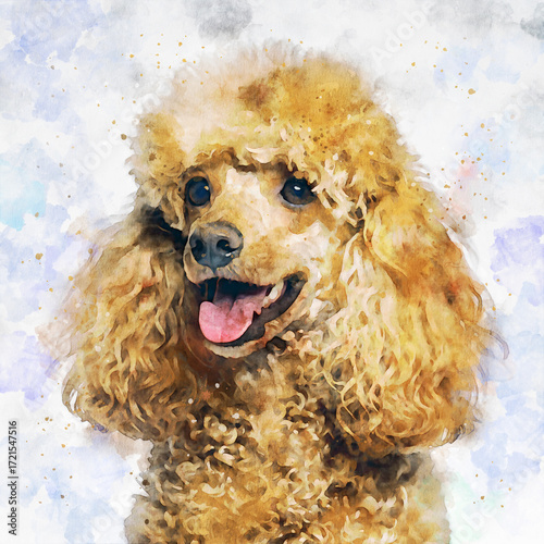 Watercolor Dog Illustration, Cute Hand Painted Pet Portrait, Artistic Animal Art Print