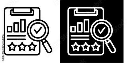 Performance Review  Icon Set White Style Collection