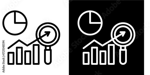 Market Research  Icon Set White Style Collection